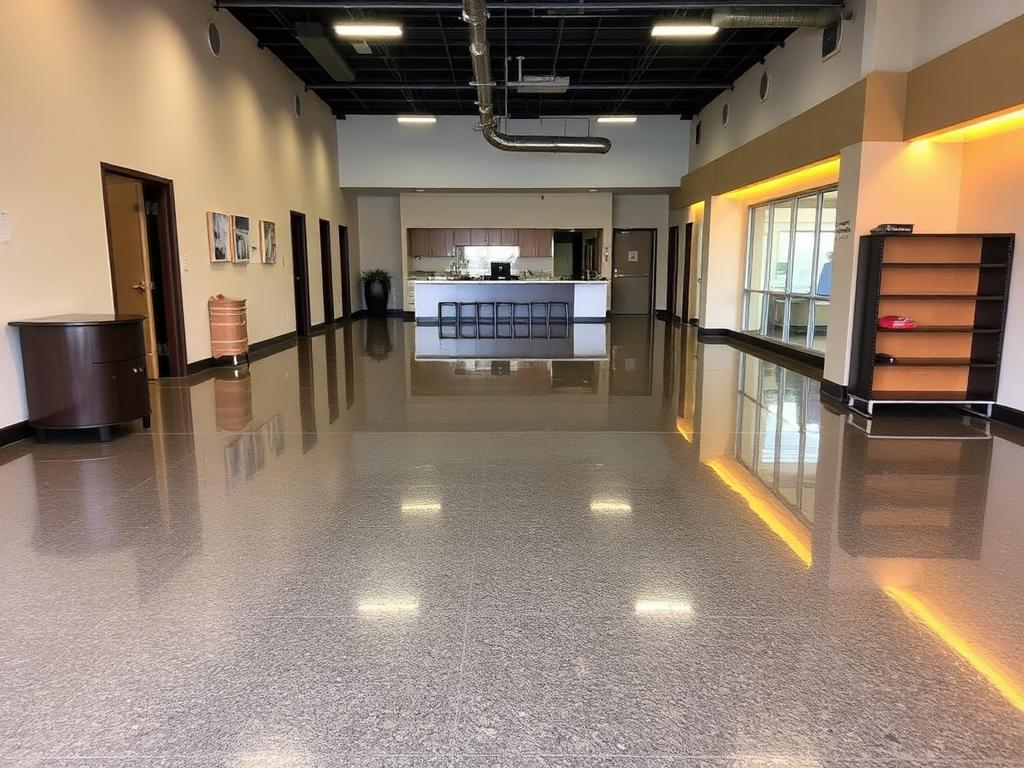 Commercial epoxy floor in a showroom space